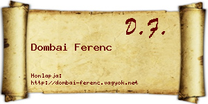 Dombai Ferenc névjegykártya